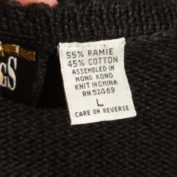 VTG 90s Floral Beaded V Neck Button Front Cardigan Sweater Cottagecore Grandma L - Picture 7 of 10